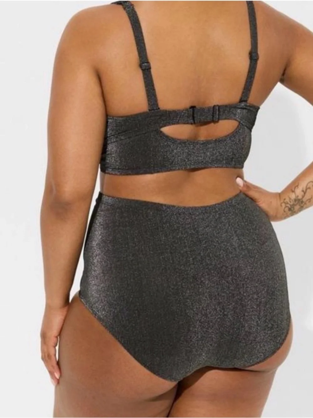 Torrid Glitter Shimmer High-Waist swim bottom NWOT